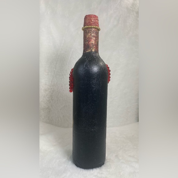 Hand Painted-Decoupaged Sugar Skull-Dia De Los Muertos-Day of the Dead Bottle - Picture 12 of 14